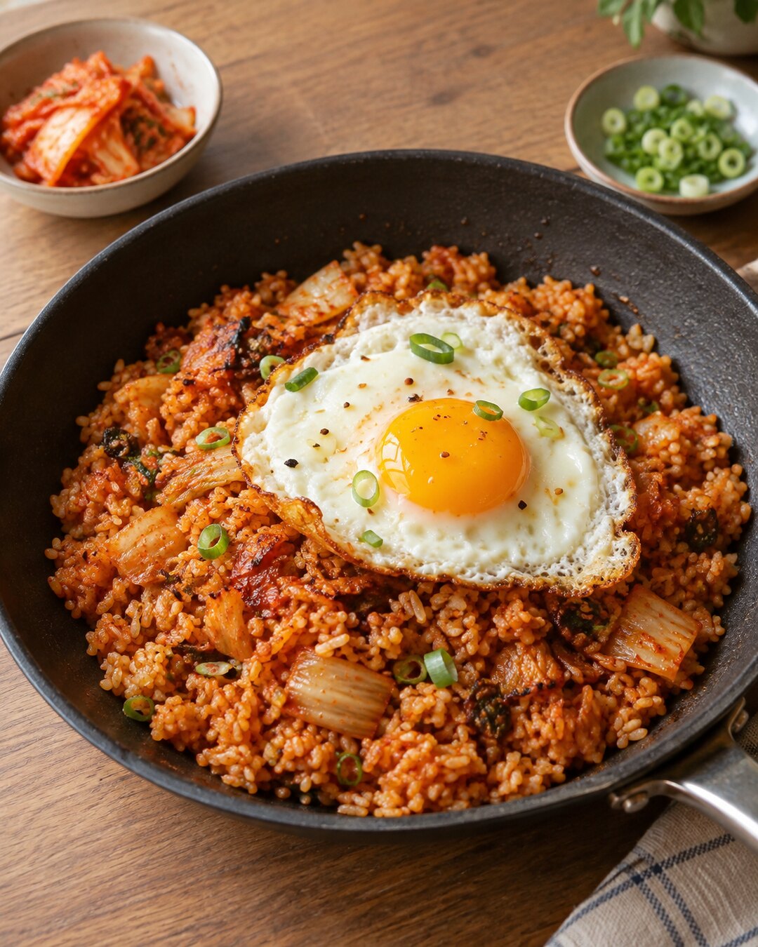 마요 코팅밥과 간장 눌림으로 만든 김치볶음밥 황금레시피 완성 사진