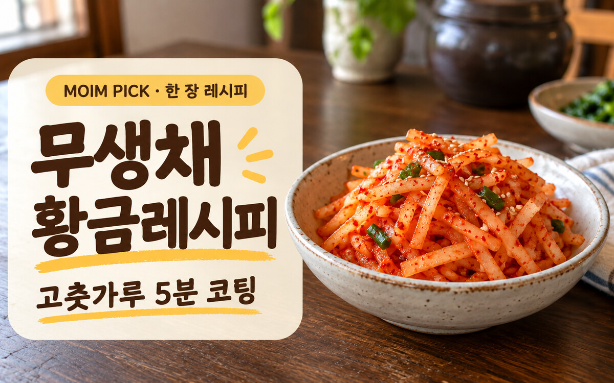 무생채 황금레시피 | 절이지 않고 고춧가루 5분 코팅으로 아삭하게